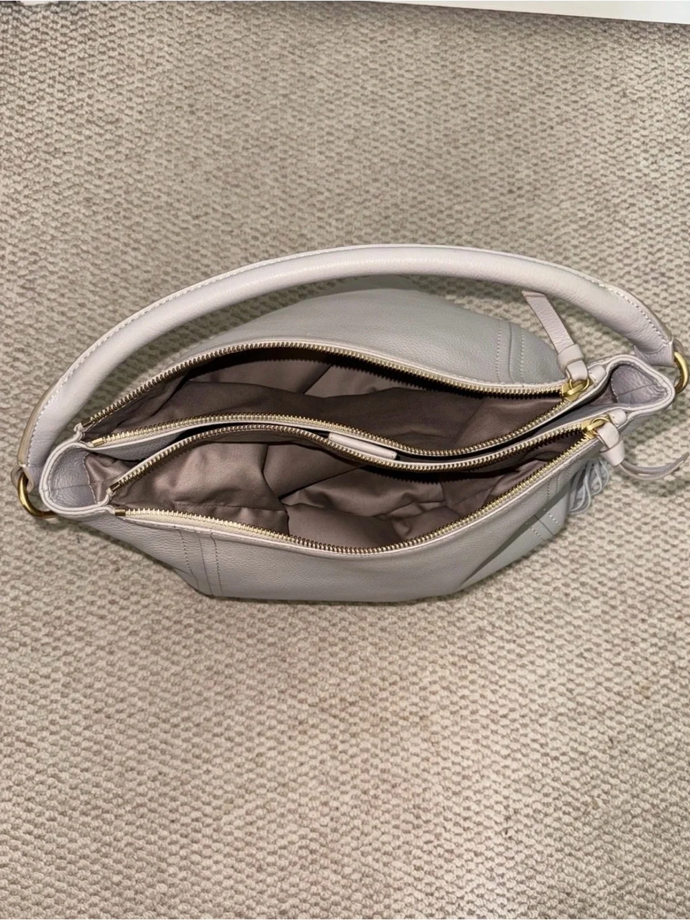 JCrew Women's Leather Hobo Bag with Tassel Accent